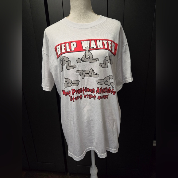 Vintage 1990s (1998) Y2K funny XXX Help Wanted graphic t-shirt - Picture 7 of 9